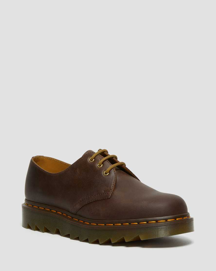 Dr. Martens 1461 Ziggy Deri Erkek Oxford Ayakkabı - Ayakkabı Koyu Kahverengi |JXFMZ4126|